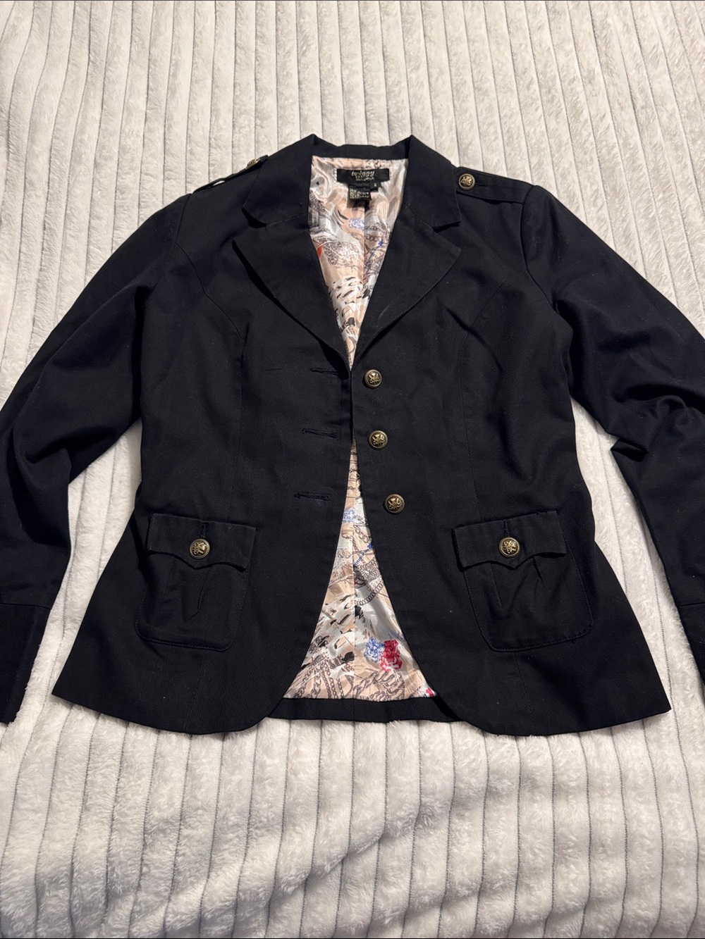 twiggy LONDON Black Blazer with Gold Buttons
